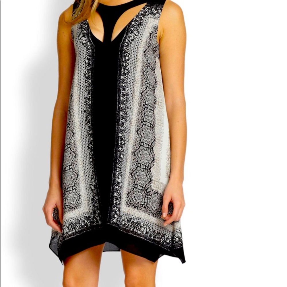 BCBG Maxazria Amelia Cutout Boho Assymetrical Dress